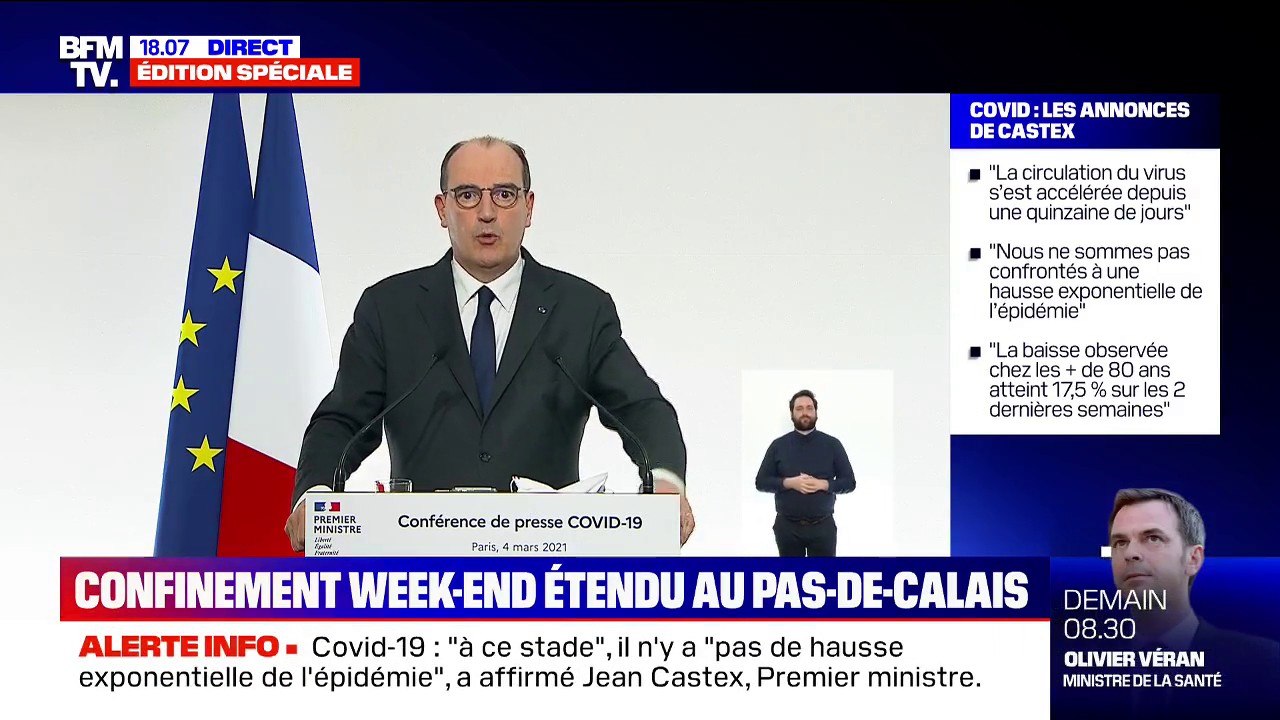 Jean Castex: le confinement le week-end étendu "à l’ensemble du département du Pas-de-Calais"