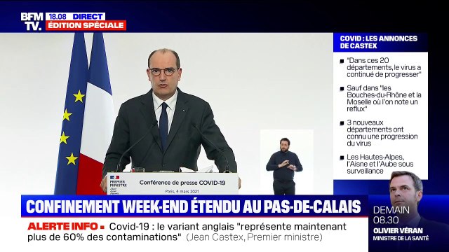 Jean Castex: Les centres commerciaux ou grands surfaces commerciales de plus de 10.000 m² seront fermés dans les départements à risque