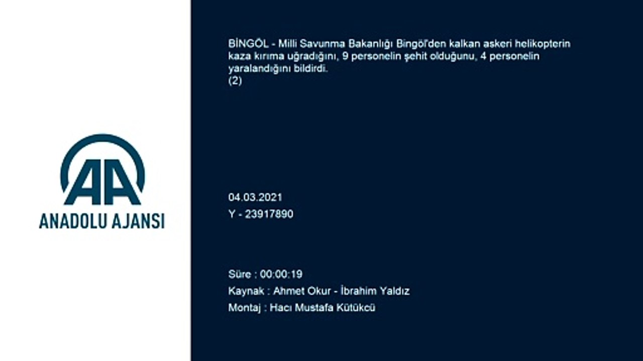 BİNGÖL - Bingöl'den kalkan askeri helikopterin düşmesi - 9 personel şehit, 4 personel yaralı (2)