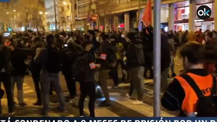 La radical que perdió un ojo en la manifestación pro Hasél lanzó una botella justo antes a los Mossos