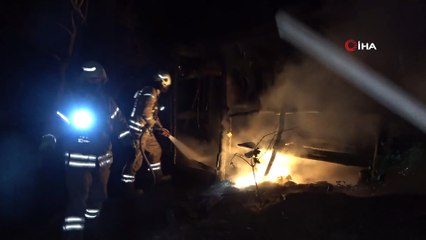 Arnavutköy’de orman işçilerinin kaldığı barınak yandı: 1 işçi yaralandı