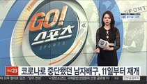 코로나로 중단됐던 남자배구, 11일 재개…잔여 일정 모두 소화