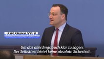 Spahn warnt vor Sorglosigkeit bei negativem Schnelltest