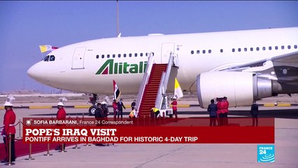 Pope Francis lands in Baghdad on first-ever papal visit