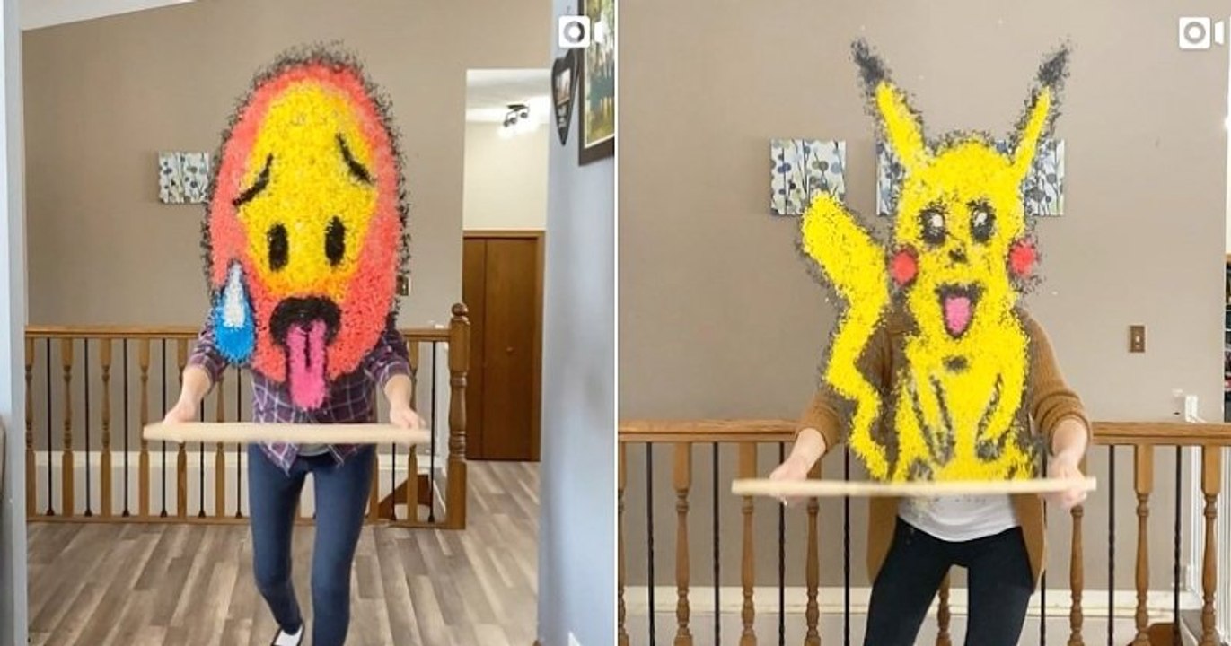 Cette artiste réalise des portraits de personnages de pop culture en jetant du riz en l'air