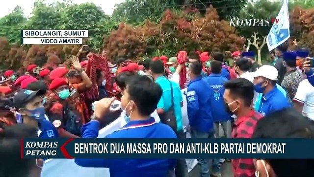 Situasi saat Bentrok Massa Pro dan Kontra KLB Partai Demokrat
