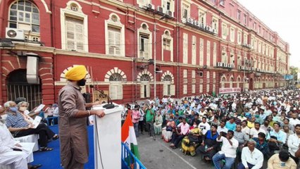 Download Video: Farmers' protest at Kolkata against new agri laws