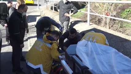Motosiklet kaldırıma çarptı: 1 yaralı