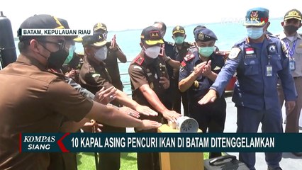 10 Kapal Asing Pencuri Ikan Ditenggelamkan di Batam