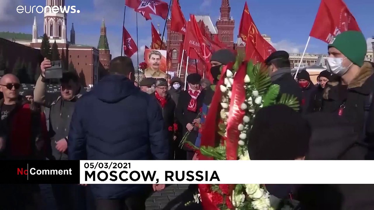 Russian communists remember Stalin on the anniversary of his death