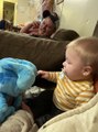 Baby Gets the Giggles from Toy Dog's Floppy Ears