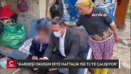 11 yaşındaki çocuk, kardeşi okusun diye haftalık 150 TL'ye çalışıyor