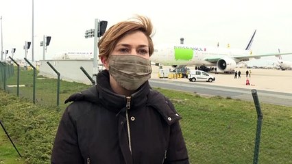 Un avion d'Air France repeint en vert par des militants de Greenpeace