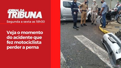 Veja o momento do acidente que fez motociclista perder a perna