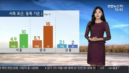 [날씨] 서쪽 포근·동쪽 기온↓…강원영동 10cm 눈