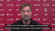 Klopp not fearful of exodus if Liverpool miss out on Champions League