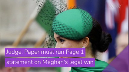 Judge: Paper must run Page 1 statement on Meghan's legal win, and other top stories in entertainment from March 06, 2021.