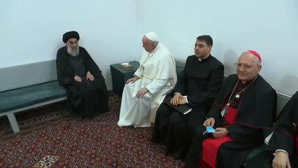 El papa Francisco se reúne en Irak con el ayatolá Al Sistani