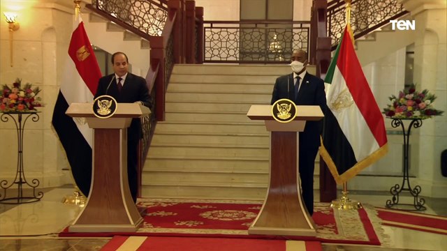 كلمة الرئيس السيسي خلال المؤتمر الصحفي المشترك مع رئيس المجلس السيادي السوداني