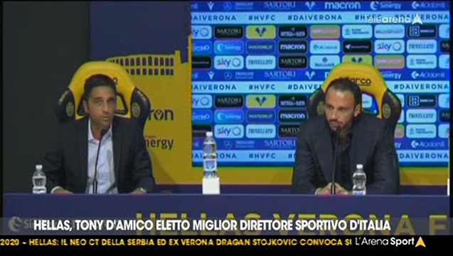 ARENA SPORT: VERONA, TONY D'AMICO ELETTO MIGLIOR DIRETTORE SPORTIVO D'ITALIA