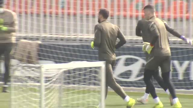 Último entrenamiento del Atleti antes del derbi frente al Real Madrid