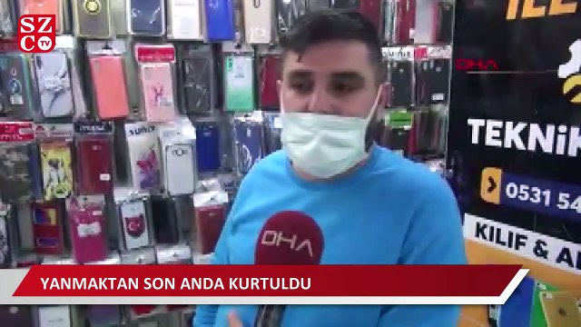 Cep telefonun bataryası patladı, yanmaktan son anda kurtuldu; o anlar kamerada