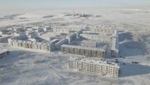 Snow covers Russian ghost town