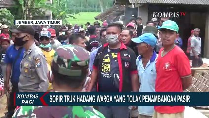 Ratusan Sopir Truk Hadang Warga yang Tolak Penambangan Pasir
