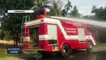 Mobil Pick Up Angkut Sepeda Motor Hangus Terbakar