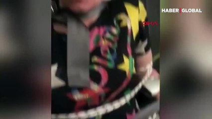 Uçakta yolcuları rahatsız edince koltuğa bağlandı