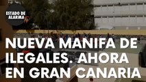 Nueva manifa de inmigrantes ilegales sin medidas de seguridad. Ahora en Gran Canaria