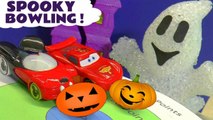 Hot Wheels Cars Spooky Halloween Bowling Challenge with Disney Cars Lightning McQueen in this Funny Funlings Race Video for Kids from Kid Friendly Family Channel Toy Trains 4U