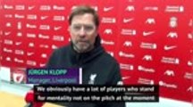 Klopp admits Liverpool's mentality is not what it was