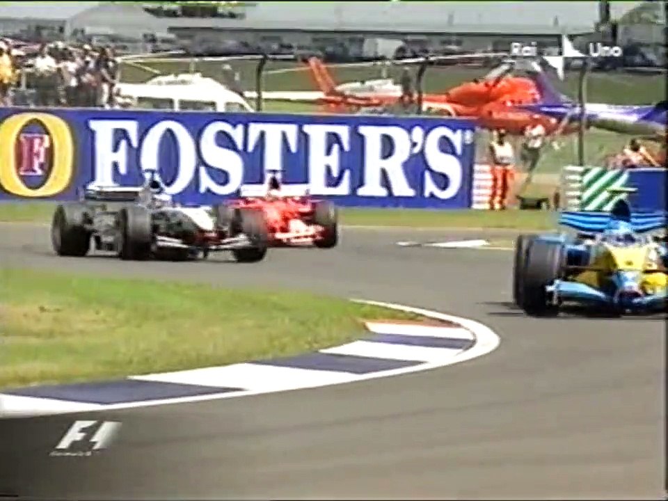 F1 Gran Bretagna 2003 - I due sorpassi di Rubens Barrichello su Kimi Raikkonen