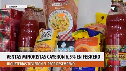 Las ventas minoristas cayeron 6,5% en febrero