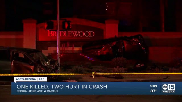 1 dead, 2 injured following two-vehicle crash near 83rd Avenue and Cactus Road