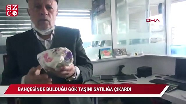 Bahçesinde bulduğu gök taşını satılığa çıkardı