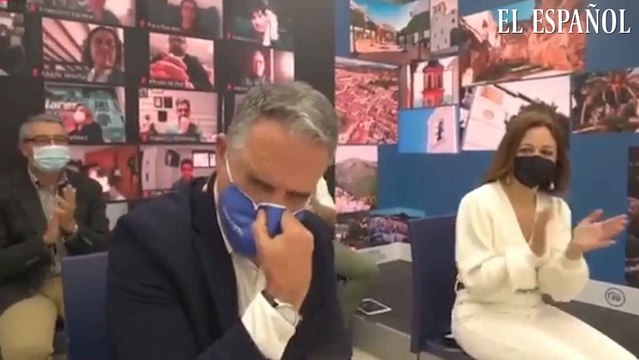 Elías Bendodo se emociona al ser reelegido como presidente del PP de Málaga