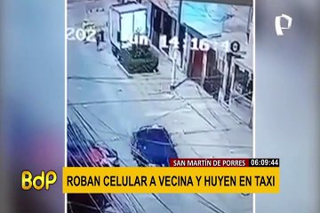 SMP: sujetos roban celular a una mujer y huyen a bordo de un taxi