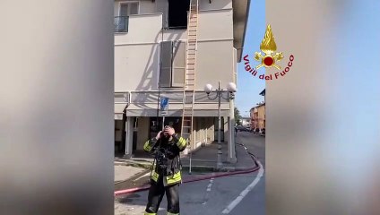 Chignolo Po (PV) - Incendio in appartamento in salvo 10 persone (07.03.21)