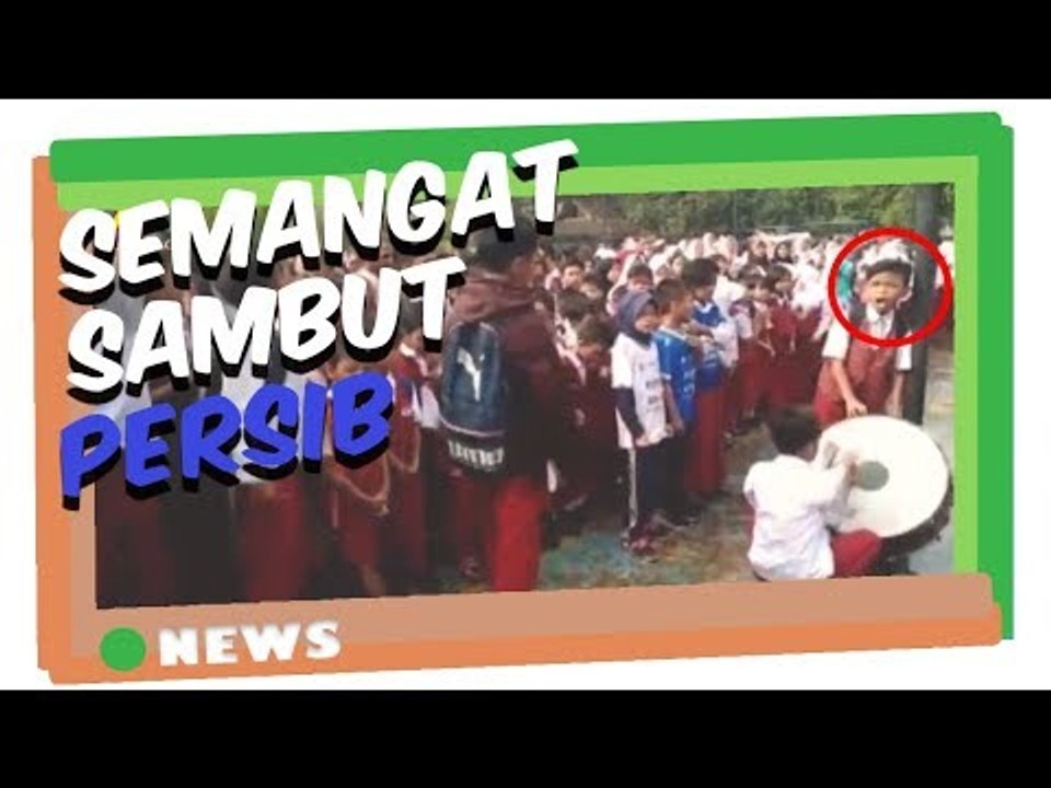 Antusiasme murid murid SDN Ajitunggal dan Cijambe saat menyambut kedatangan Persib Bandung
