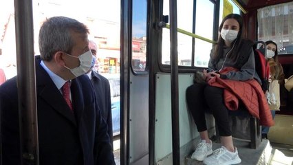 Vaka artışının sürdüğü 'yüksek riskli' Kırıkkale'de toplu taşıma araçları denetlendi
