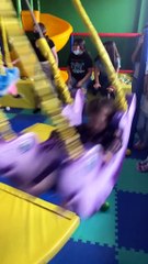 Girl Sent Flying by Swing to the Face