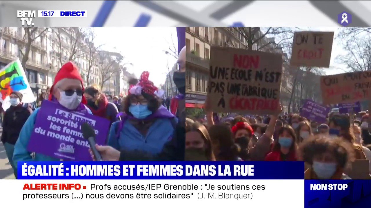 Journée des droits des femmes: une manifestation pour l'égalité hommes-femmes se déroule à Paris