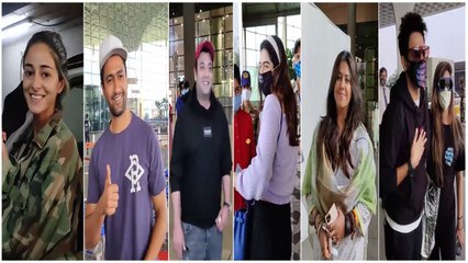 下载视频: Khushi Kapoor, Ananya Panday, Ekta Kapoor, Vicky Kaushal & other celebs snapped at the Airport