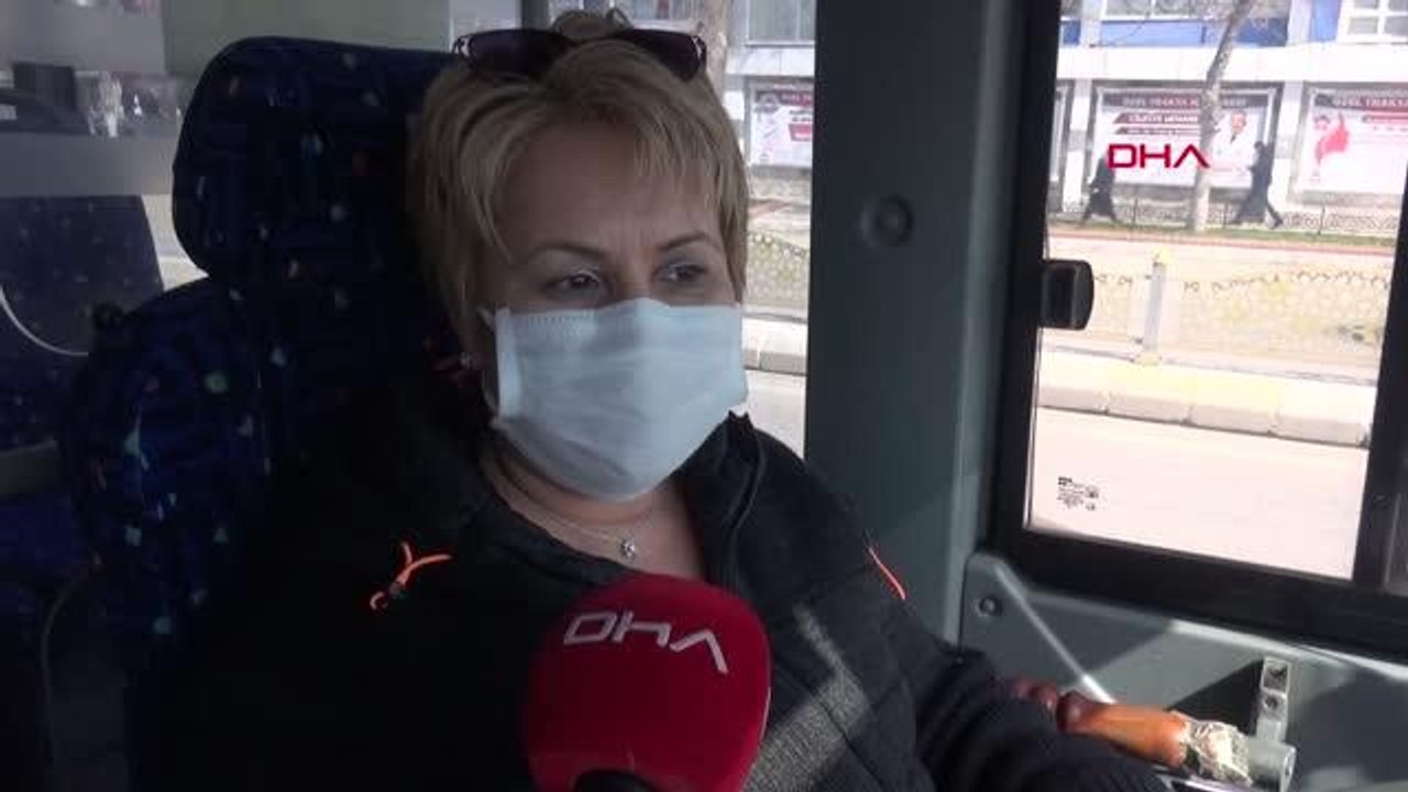 EDİRNE Ivanka Trump'ın dünyaya tanıttığı midibüs şoförü Pelin, 8 Mart'ı direksiyon başında geçirdi