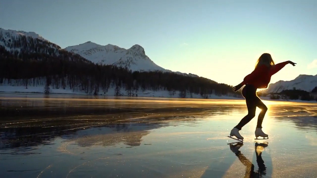 Girl Performs Amazing Ice Skating Act Amidst Mountains In Switzerland -  video Dailymotion