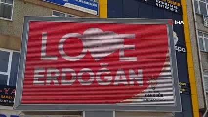 Karabük ve Zonguldak'ta "Love Erdoğan" görseli LED ekranlara yansıtıldı