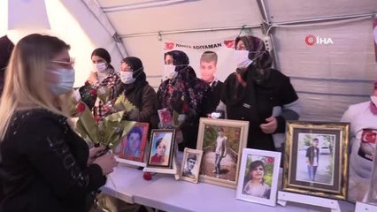 Diyarbakır'daki Kadın STK, dernek ve vakıf temsilcileri, evlat nöbeti tutan ailelere ziyaret