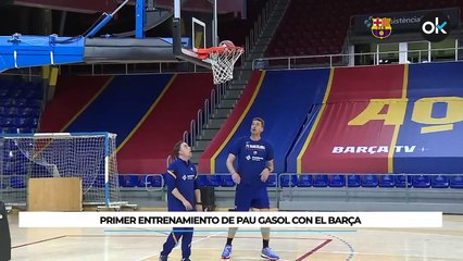 Primer entrenamiento de Pau Gasol con el Barça